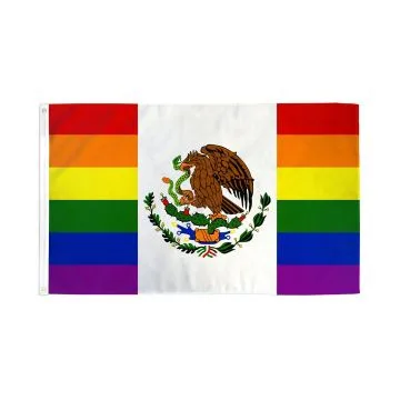 DRAPEAU MEXIQUE ARC-EN-CIEL 150x90cm - DRAPEAU MEXICAIN GAY 90 x 150 cm - DRAPEAUX