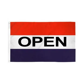 DRAPEAU C\'EST OUVERT BLEU BLANC ROUGE 150x90cm - DRAPEAU OPEN 90 x 150 cm - DRAPEAUX