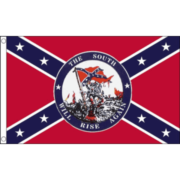 DRAPEAU SUDISTE THE SOUTH WILL RISE AGAIN 150x90cm - DRAPEAU REBEL - USA CONFÉDÉRÉ 90 x 150 cm - DRAPEAUX
