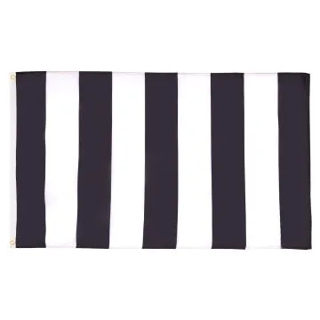 DRAPEAU BANDES NOIR ET BLANC 150x90cm - DRAPEAU À BANDES NOIRES ET BLANCHES 90 x 150 cm - DRAPEAUX