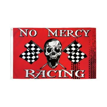 DRAPEAU DAMIERS NO MERCY RACING 150x90cm - DRAPEAU PIRATE DE COURSE 90 x 150 cm - DRAPEAUX