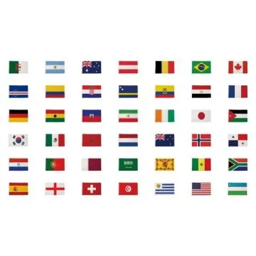 Kit of 48 Flags 2026 Football World Cup 150 x 90 cm