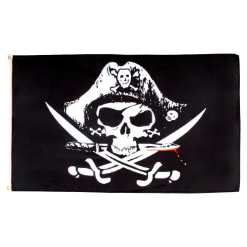 DRAPEAU PIRATE SABRES 150x90cm - DRAPEAU CORSAIRE 90 x 150 cm - DRAPEAUX