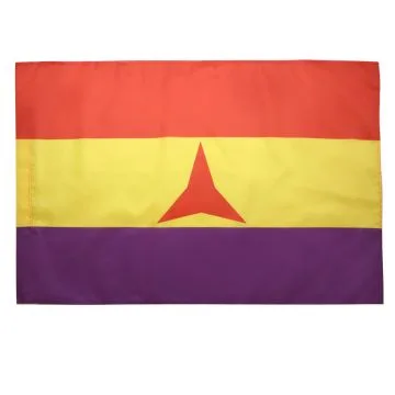 DRAPEAU ESPAGNOL RÉPUBLICAIN BRIGADES INTERNATIONALES 150x90cm - DRAPEAU ESPAGNE RÉPUBLICAINE 90 x 150 cm Fourreau pour hampe