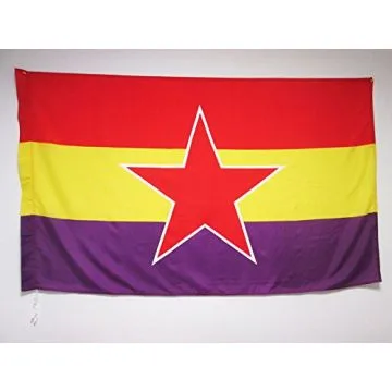 DRAPEAU ESPAGNOL RÉPUBLICAIN ARMÉE POPULAIRE 150x90cm - DRAPEAU ESPAGNE RÉPUBLICAINE 90 x 150 cm Fourreau pour hampe
