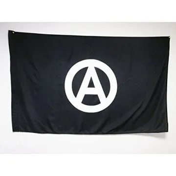 DRAPEAU ANARCHIE 150x90cm - DRAPEAU ANARCHIQUE 90 x 150 cm Fourreau pour hampe