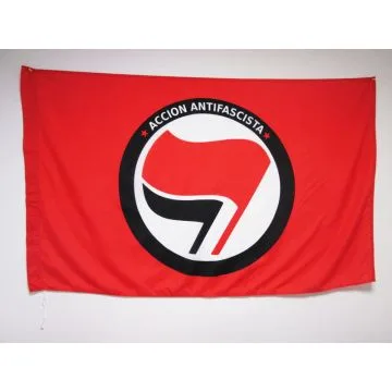 DRAPEAU ACCION ANTIFACISTA 150x90cm - DRAPEAU ACTION ANTIFACHISTE 90 x 150 cm Fourreau pour hampe