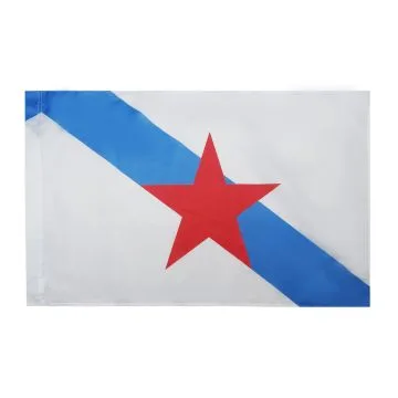 DRAPEAU GALICE ESTRELEIRA 150x90cm - DRAPEAU INDÉPENDENTISTE DE GALICIA  90 x 150 cm Fourreau pour hampe