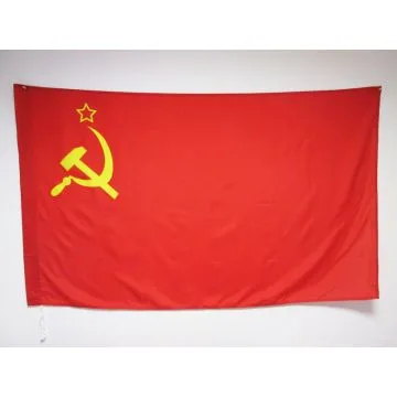 DRAPEAU URSS 150x90cm en SATIN - DRAPEAU COMMUNISTE - RUSSIE 90 x 150 cm Fourreau pour hampe