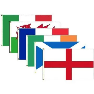 Kit 6 Drapeaux Tournoi des 6 nations de Rugby 90x60 cm - Drapeau Six Nations 60 x 90 cm