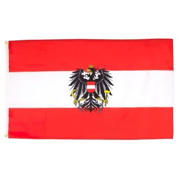 DRAPEAU AUTRICHE AVEC AIGLE 250x150cm - GRAND DRAPEAU AUTRICHIEN 150 x 250 cm