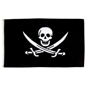 DRAPEAU PIRATE JACK RACKHAM 250x150cm - GRAND DRAPEAU PIRATES - CORSAIRE 150 x 250 cm