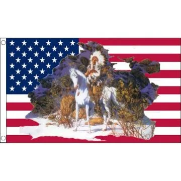 Drapeau USA Chef Indien 250x150cm - GRAND Drapeau américain - Etats-Unis 150 x 250 cm