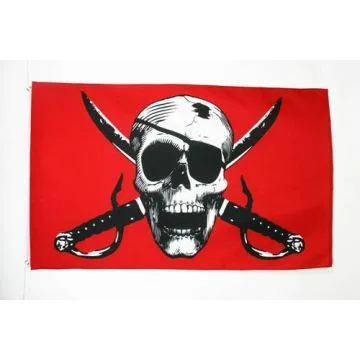 DRAPEAU CRIMSON PIRATE 180x120cm - GRAND DRAPEAU CORSAIRE 120 x 180 cm