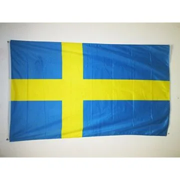 DRAPEAU SUÈDE 150x90cm oeillets - DRAPEAU SUÉDOIS 90 x 150 cm Spécial Extérieur - DRAPEAUX