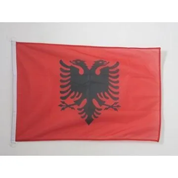 DRAPEAU ALBANIE 150x90cm - DRAPEAU ALBANAIS 90 x 150 cm Spécial Extérieur - DRAPEAUX