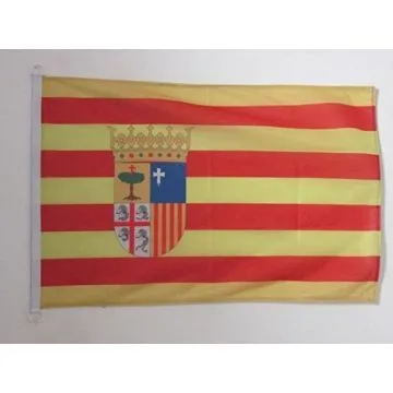 DRAPEAU ARAGON 150x90cm - DRAPEAU ARAGONAIS - ARAGON - ESPAGNE 90 x 150 cm Spécial Extérieur - DRAPEAUX