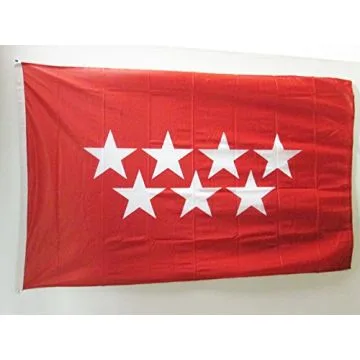 DRAPEAU COMMUNAUTÉ DE MADRID 150x90cm - DRAPEAU MADRILÈNE - ESPAGNE 90 x 150 cm Spécial Extérieur - DRAPEAUX