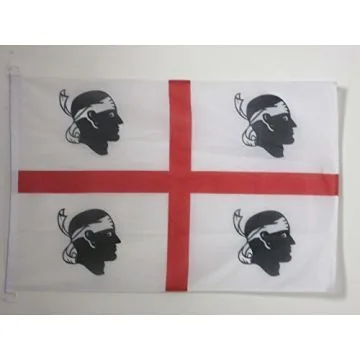 DRAPEAU SARDAIGNE 150x90cm - DRAPEAU SARDE - ITALIE 90 x 150 cm Spécial Extérieur - DRAPEAUX