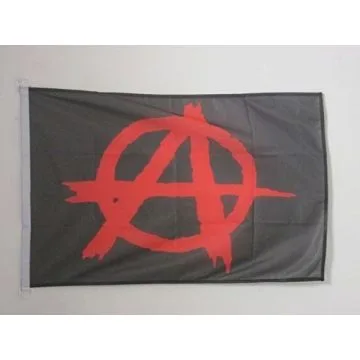 DRAPEAU ANARCHIE NOIR ET ROUGE 150x90cm - DRAPEAU ANARCHIQUE 90 x 150 cm Spécial Extérieur - DRAPEAUX