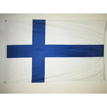 DRAPEAU FINLANDE 150x90cm oeillets - DRAPEAU FINLANDAIS 90 x 150 cm Spécial Extérieur - DRAPEAUX