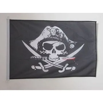 DRAPEAU PIRATE SABRES 150x90cm - DRAPEAU CORSAIRE 90 x 150 cm Spécial Extérieur - DRAPEAUX