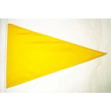 DRAPEAU PLAGE JAUNE TRIANGLE 150x100cm - DRAPEAU FLAMME DE BAIGNADE JAUNE 100 x 150 cm Spécial Extérieur - DRAPEAUX