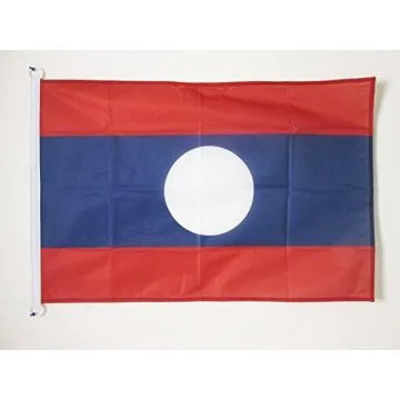 DRAPEAU LAOS 90x60cm - DRAPEAU LAOSIEN 60 x 90 cm Spécial Extérieur - DRAPEAUX