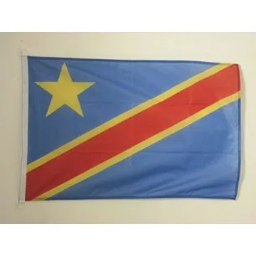 DRAPEAU RÍ?PUBLIQUE DÍ?MOCRATIQUE DU CONGO 90x60cm - DRAPEAU CONGOLAIS 60 x 90 cm Spécial Extérieur - DRAPEAUX