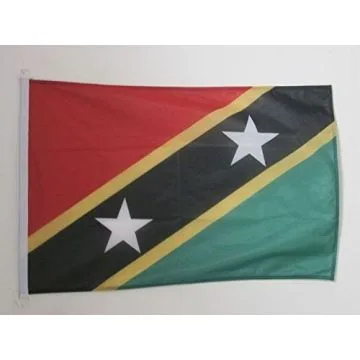 DRAPEAU SAINT KITTS ET NEVIS 90x60cm - DRAPEAU KITTITIEN-NEVICIEN 60 x 90 cm Spécial Extérieur - DRAPEAUX
