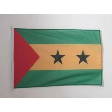 DRAPEAU SAO TOMÍ? 90x60cm - DRAPEAU SANTOMÍ?EN 60 x 90 cm Spécial Extérieur - DRAPEAUX