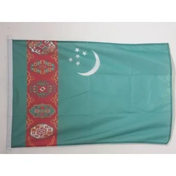 DRAPEAU TURKMÍ?NISTAN 90x60cm - DRAPEAU TURKMÍ?NE 60 x 90 cm Spécial Extérieur - DRAPEAUX