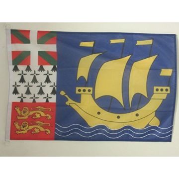 DRAPEAU SAINT PIERRE ET MIQUELON 90x60cm - DRAPEAU FRANÍ?AIS - FRANCE 60 x 90 cm Spécial Extérieur - DRAPEAUX