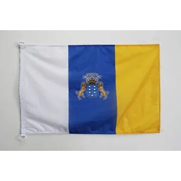 Drapeau Canaries 90x60cm - Drapeau de Canarias - Espagne 60 x 90 cm Spécial Extérieur - Drapeaux