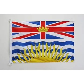Drapeau Colombie-Britannique 90x60cm - Drapeau canadien - Canada 60 x 90 cm Spécial Extérieur - Drapeaux