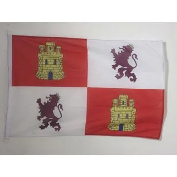 DRAPEAU CASTILLE-ET-LEON 90x60cm - DRAPEAU DE CASTILLA Y LEÍ?N - ESPAGNE 60 x 90 cm Spécial Extérieur - DRAPEAUX
