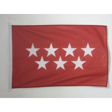 DRAPEAU COMMUNAUTÍ? DE MADRID 90x60cm - DRAPEAU MADRILÍ?NE - ESPAGNE 60 x 90 cm Spécial Extérieur - DRAPEAUX