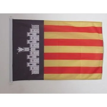 DRAPEAU MAYORQUE 90x60cm - DRAPEAU DE MALLORCA - ESPAGNE 60 x 90 cm Spécial Extérieur - DRAPEAUX