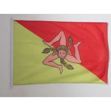 DRAPEAU SICILE 90x60cm - DRAPEAU SICILIEN - ITALIE 60 x 90 cm Spécial Extérieur - DRAPEAUX