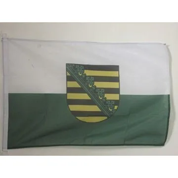 DRAPEAU SAXE 90x60cm - DRAPEAU SACHSEN - LAND ALLEMAGNE 60 x 90 cm Spécial Extérieur - DRAPEAUX