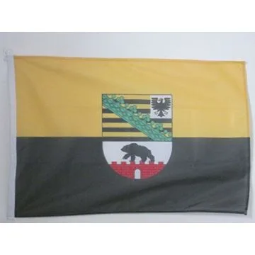 DRAPEAU SAXE-ANHALT 90x60cm - DRAPEAU SACHSEN-ANHALT - LAND ALLEMAGNE 60 x 90 cm Spécial Extérieur - DRAPEAUX