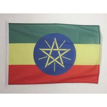 DRAPEAU ETHIOPIE 90x60cm - DRAPEAU ETHIOPIEN 60 x 90 cm Spécial Extérieur - DRAPEAUX