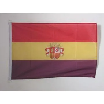 DRAPEAU ESPAGNOL RÍ?PUBLICAIN AVEC Í?CUSSON 90x60cm - DRAPEAU ESPAGNE RÍ?PUBLICAINE 60 x 90 cm Spécial Extérieur - DRAPEAUX