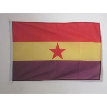 DRAPEAU ESPAGNOL RÍ?PUBLICAIN ETOILE ROUGE 90x60cm - DRAPEAU ESPAGNE RÍ?PUBLICAINE 60 x 90 cm Spécial Extérieur - DRAPEAUX