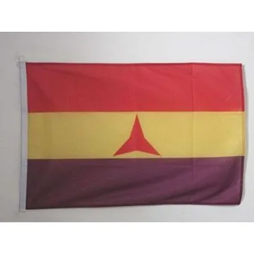 DRAPEAU ESPAGNOL RÍ?PUBLICAIN BRIGADES INTERNATIONALES 90x60cm - DRAPEAU ESPAGNE RÍ?PUBLICAINE 60 x 90 cm Spécial Extérieur - DRAPEAUX