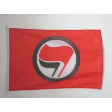 DRAPEAU ACCION ANTIFACISTA 90x60cm - DRAPEAU ACTION ANTIFACHISTE 60 x 90 cm Spécial Extérieur - DRAPEAUX