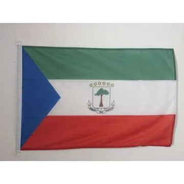 DRAPEAU GUINÍ?E Í?QUATORIALE 90x60cm - DRAPEAU Í?QUATO-GUINÍ?EN 60 x 90 cm Spécial Extérieur - DRAPEAUX