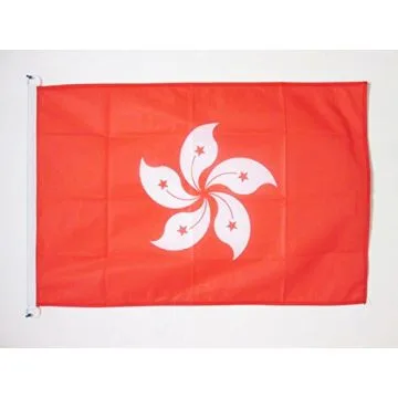 DRAPEAU HONG KONG 90x60cm - DRAPEAU HONGKONGAIS 60 x 90 cm Spécial Extérieur - DRAPEAUX