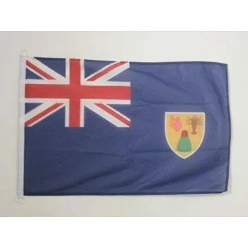 DRAPEAU ILES TURQUES-ET-CAÏQUES 90x60cm - DRAPEAU ANGLAIS 60 x 90 cm Spécial Extérieur - DRAPEAUX