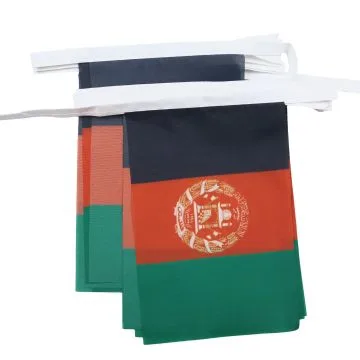 GUIRLANDE 6 mètres 20 DRAPEAUX AFGHANISTAN 21x15 cm - DRAPEAU AFGHAN 15 x 21 cm